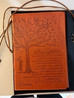 Brown Leatherette 'To My Daughter' Embossed Journal - Gift from Dad